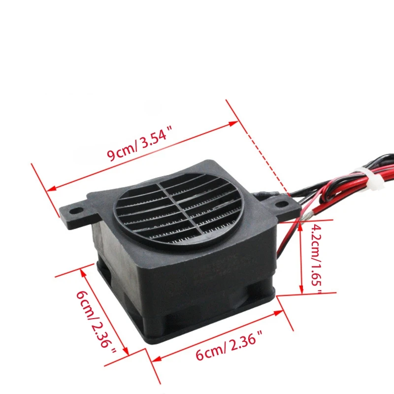 12V 120W Fan Heater PTC Heating Mini Ceramic Air Heater Electric Heater Parts High Temperature Resistance