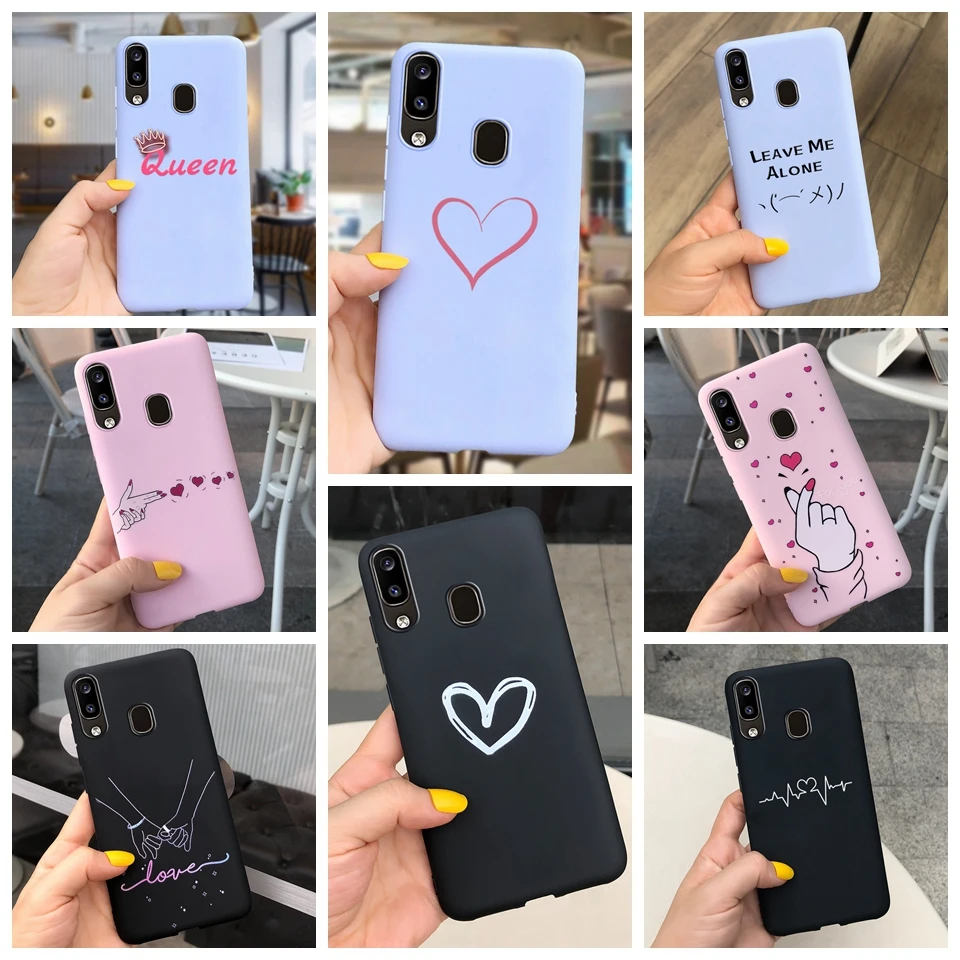 For Samsung Galaxy A40 SM-A405FN/DS Case Couples Cartoon Lovely Heart Painted Silicone Cover For Samsung A40 SM-A405F/DS 5.9