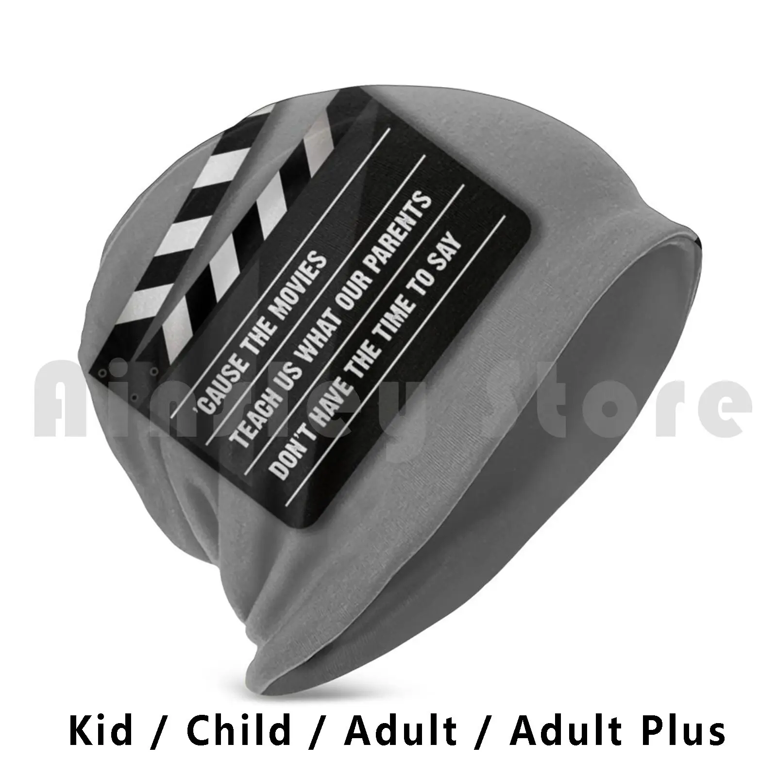 

Movies Beanies Pullover Cap Comfortable Movies Cinema Take Sign Black White Chalk Parents Teach Teacher Learning Fun