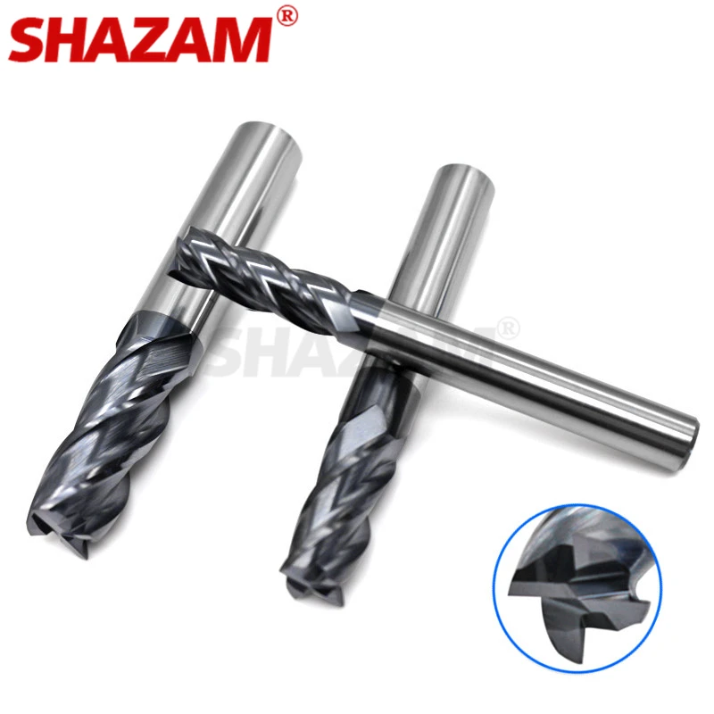 Milling Cutter Hrc50 Endmill Alloy Tungsten Steel Cnc Maching SHAZAM Wholesale Top Milling Machine Tools For Steel Woodworking