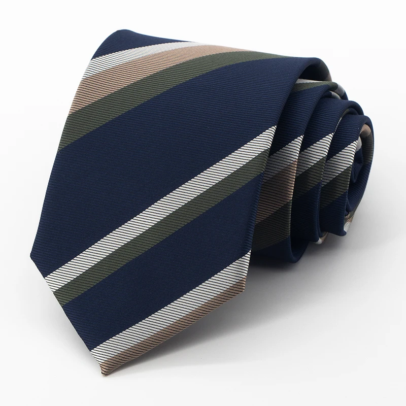 

Brand New 8CM Blue Striped Tie for Men High Quality Business Formal Office Gentleman Necktie Fashion Cravate With Gift