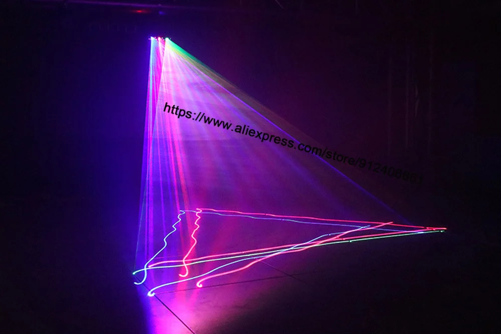 3 Lens Scanner Lijn Laserlicht 330Mw Rgb Laser Projector Licht Dj Laser Podium Bruiloft Verjaardagsfeestje Kerstversiering ktv