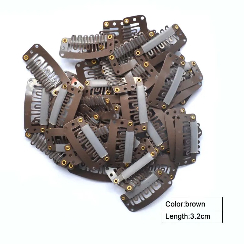 Wig Clips 100PCS 3.2cm 2.8cm U Shape Snap Clips DIY Clip-in Hair Extension Tools Hair Salon Use Clip-ins