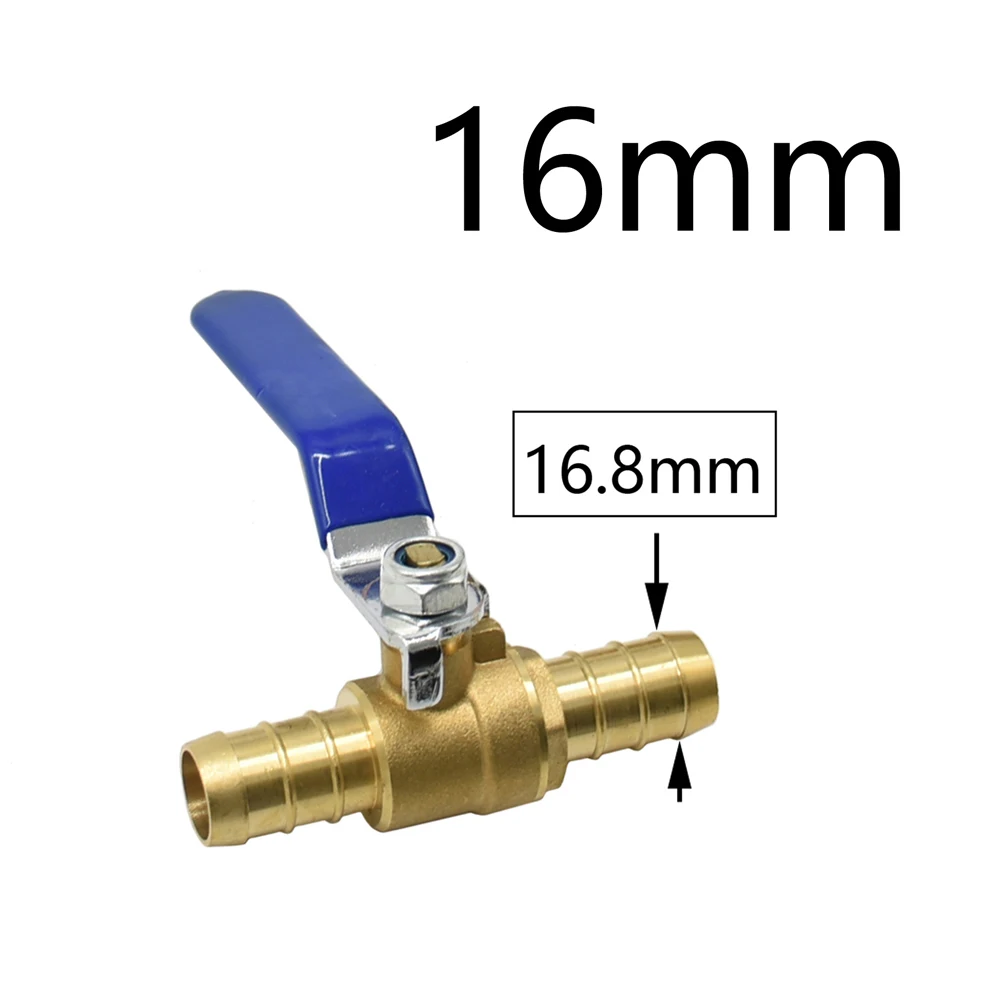 Brass 16mm 19mm Air Oil Water Hose Ball Valve Garden Tap Barb Connector Hose Repair Pipe Water Flow Control Valve 1piece