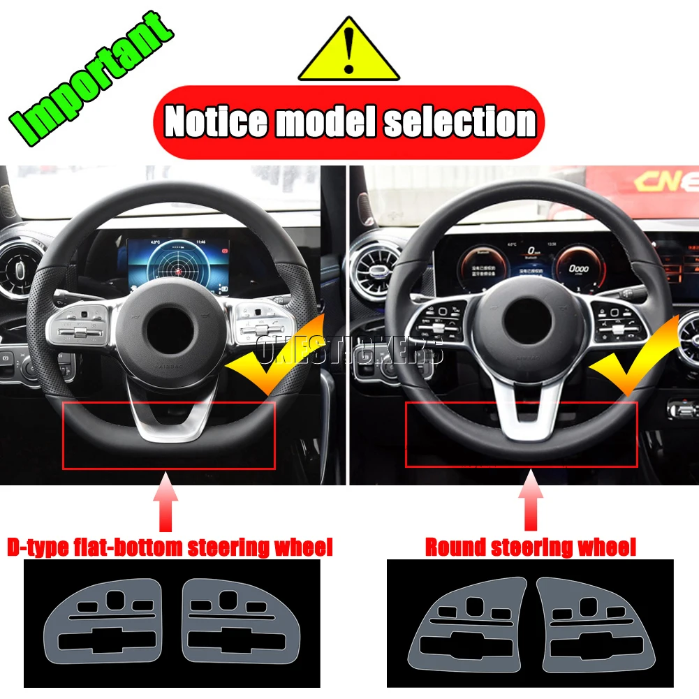 For Mercedes Benz A B C E S G CLA GLE GLC CLS GLS Class W177 W247 W205 W213 C118 W167 Car Steering Wheel Button Protector Film