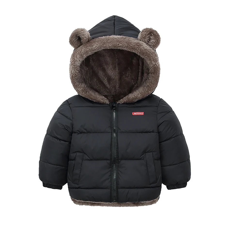 Kids Cotton Clothing Thickened Down Girls Jacket Baby Children Winter Warm Coat Zipper Hooded Costume Boys Outwear