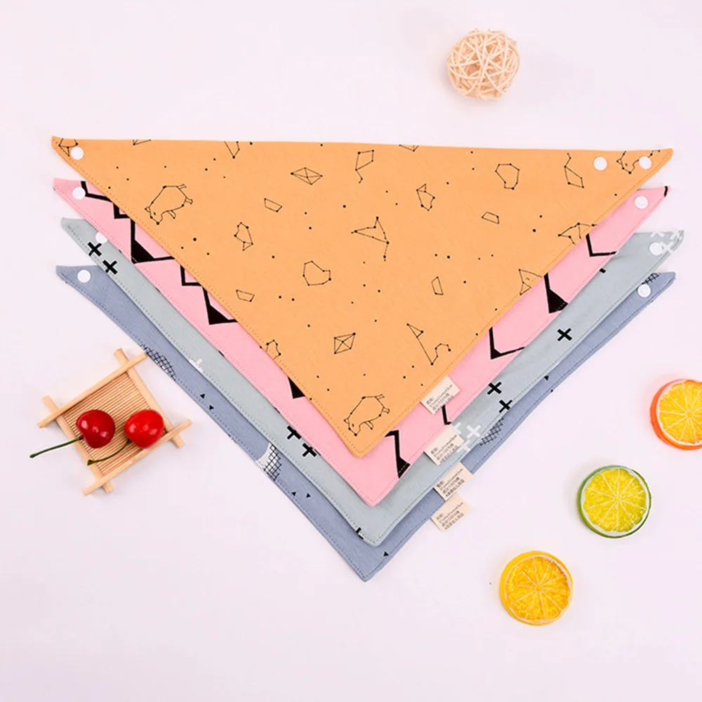 Halilo Cotton Baby Bandana Bibs Cartoon Triangle Newborn Accessories Unisex Infant Boy Girl Feeding Burp Cloths Saliva Towel