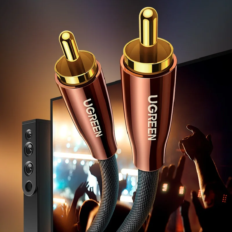 UGreen AV155 Коаксиальный Spdif Audio Fever Сабвуфер RCA Lotus Кабель Видеосигнал 75 Ом Линия