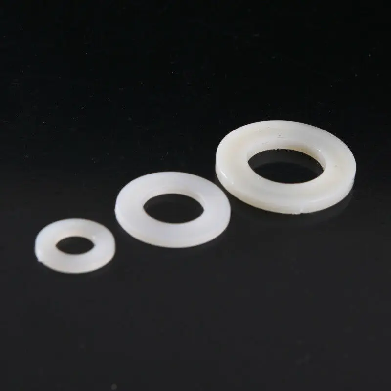 M2 M2.5 M3 M4 M5 M6 M8 M10 M12 M14 M16 M18 M20 rondella in nylon bianco con vite in plastica 50 pezzi