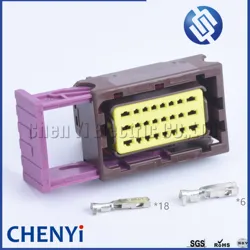 Automotive ECU-connectoren bruin 24-pins auto Olie naar gas computer board socket waterdichte elektronische controller kabelboom plug