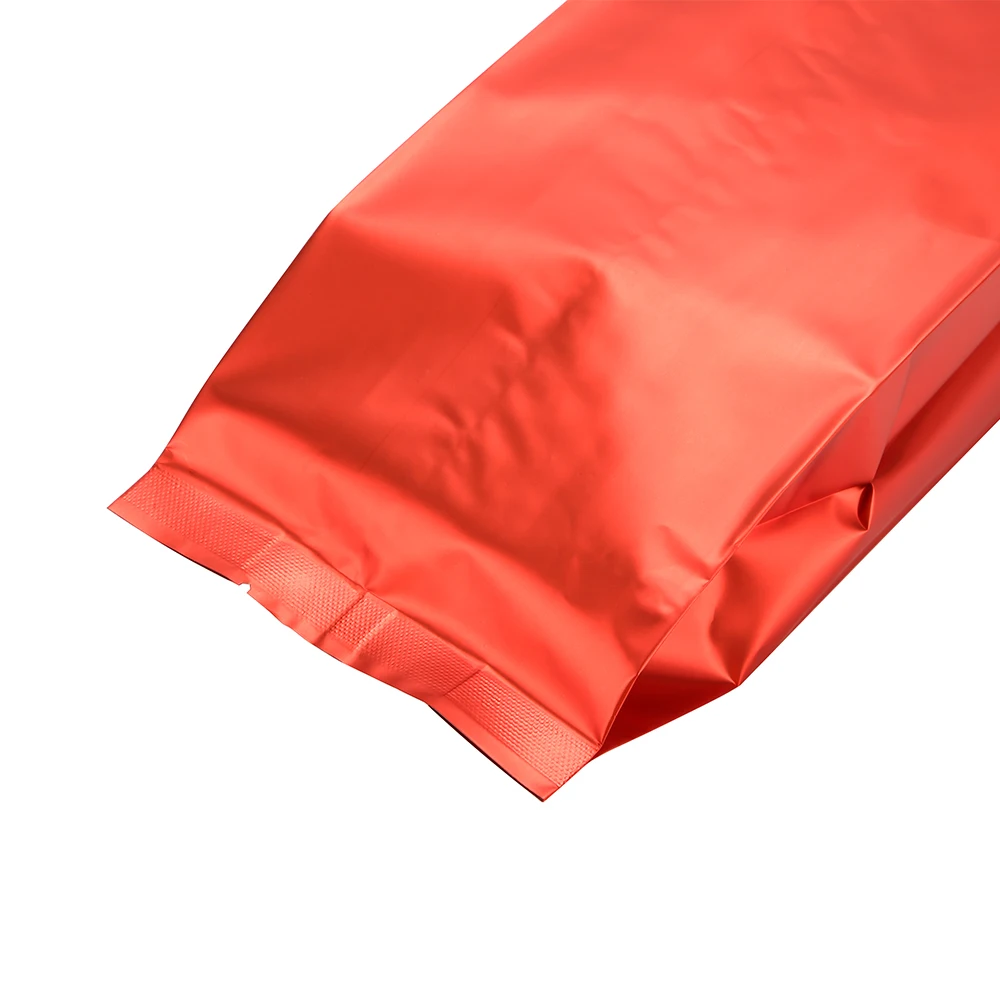 Matte Gold Aluminum Foil Organ Bag Side Folded 100pcs Red Plastic Side Gusseted Milk Powder Packing Pouch Black Coffee Bean Bags