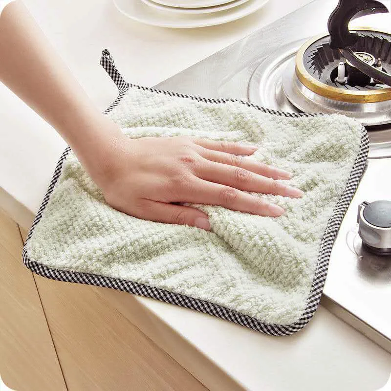 Microfiber Kitchen Towel Wash Dishes Rag Super Absorbent Dishcloth Tableware Cleaning Cloths Cleaning Tools Kitchen Accessories