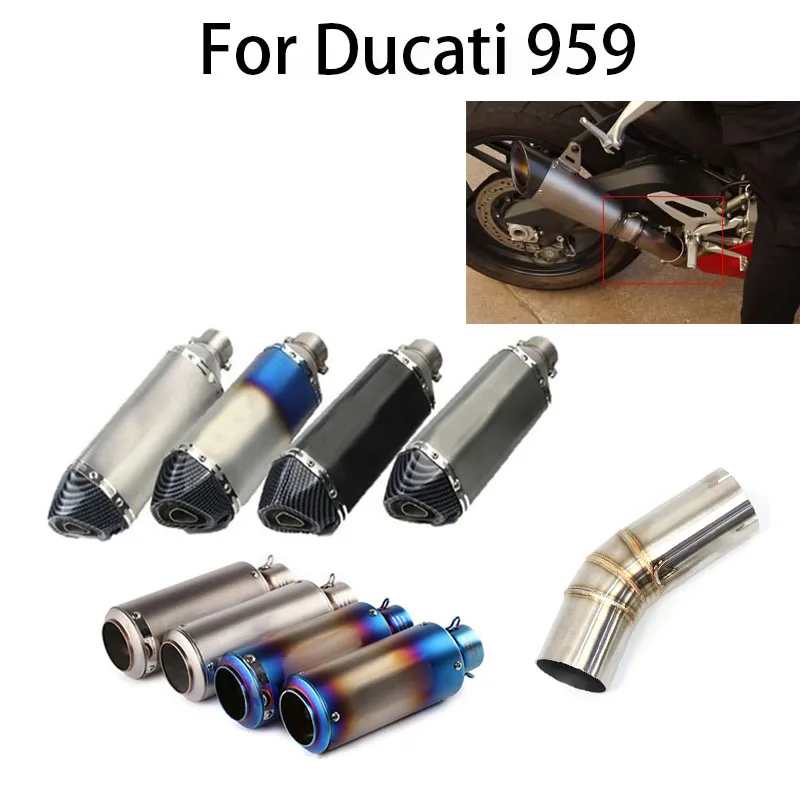 

For Ducati 959 Panigale Motorcycle Exhaust Tailpipe Middle Mid Link Pipe Muffler Connect Tube DB Killer Stainless Steel