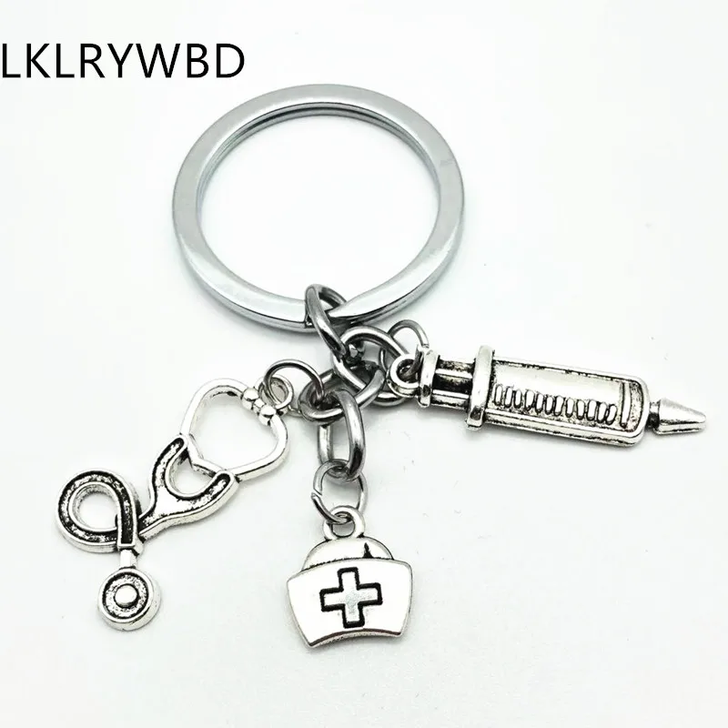 LKLRYWBD  2019/ New Nurse Medical Kit Medical Key Chain Needle Stethoscope Cute Creative Key Ring Men and Women Keychain