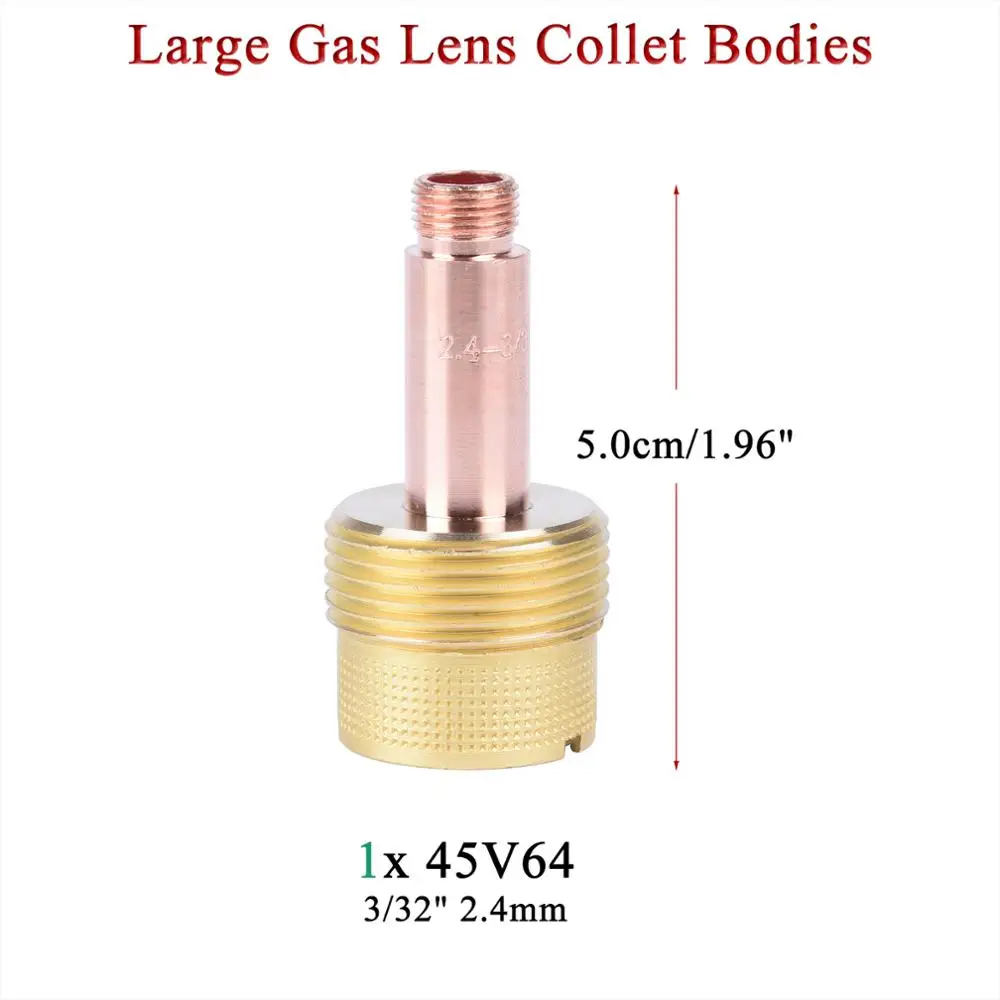 9Pcs TIG Welding Torch Large Long Gas Lens & Alumina Cup For WP17 WP18 WP26 TIG Collet Bodies Spares Kit Practical Accessories