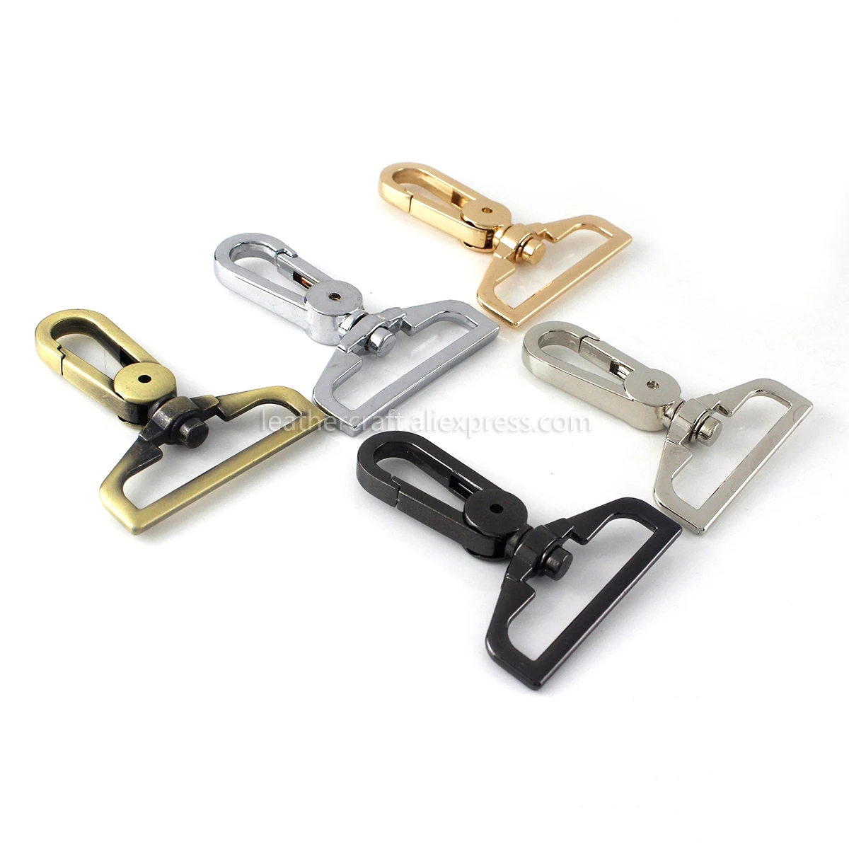 1pcs Metal 38mm D Ring Swivel Eye Snap Hook Trigger Clasps Clips for Leather Craft Bag Strap Belt Webbing Keychain Large Size