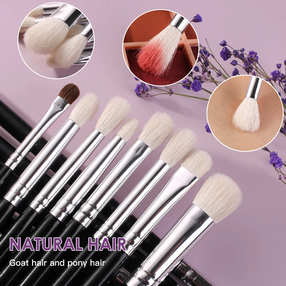 BEILI 15pcs Professional Makeup Brushes Set No Logo Natural Goat Hair Eyeshadow Eyebrow Eyeliner make up brush tools