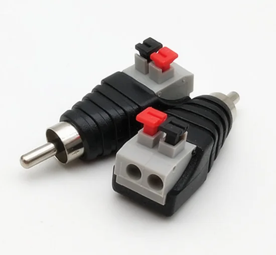 speaker Wire A/V Cable to Audio Male RCA Connector terminal block