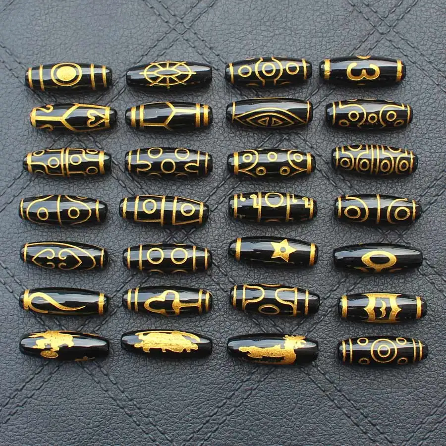 30mm Gold pattern Dzi agates  Beads ,For DIYJewelry making! Mixed wholesale for all items !