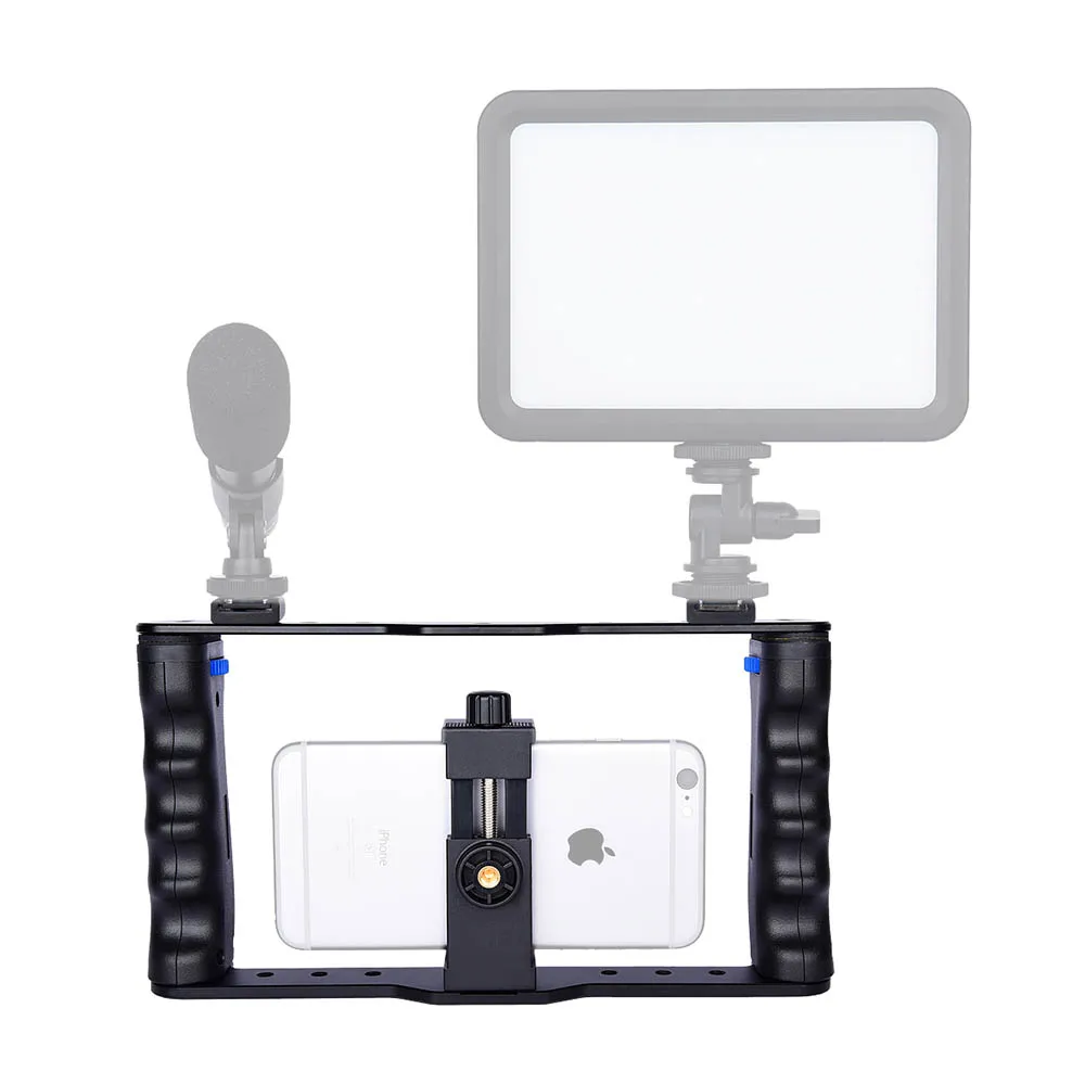 Yelangu สมาร์ทโฟนวิดีโอ Rig Filmmaking Vlogging Rig Cage Stabilizer สำหรับโทรศัพท์มือถือ Samsung Huawei iPhone Xs Max XR X 8 7 Plus