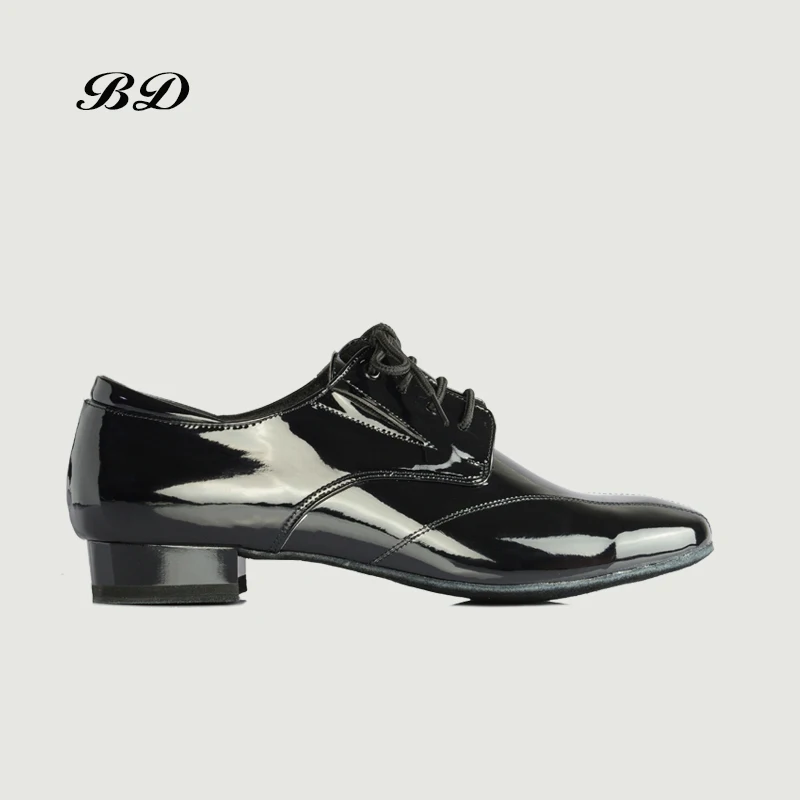Sneakers Dance shoes Latin Men shoe Cowhide Soft Soles Soft cowhide Modern Dance Jazz Patent leather Lace Up Breathable BD 321