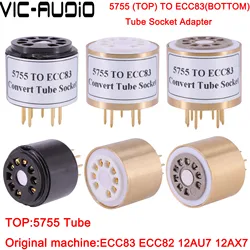 1PC WE420A 5755 TO ECC83 12AX7 12AU7 Vacuum Tube Amplifier 9Pins TO 9Pins Tube DIY Audio Vacuum Tube Adapter Socket Converter