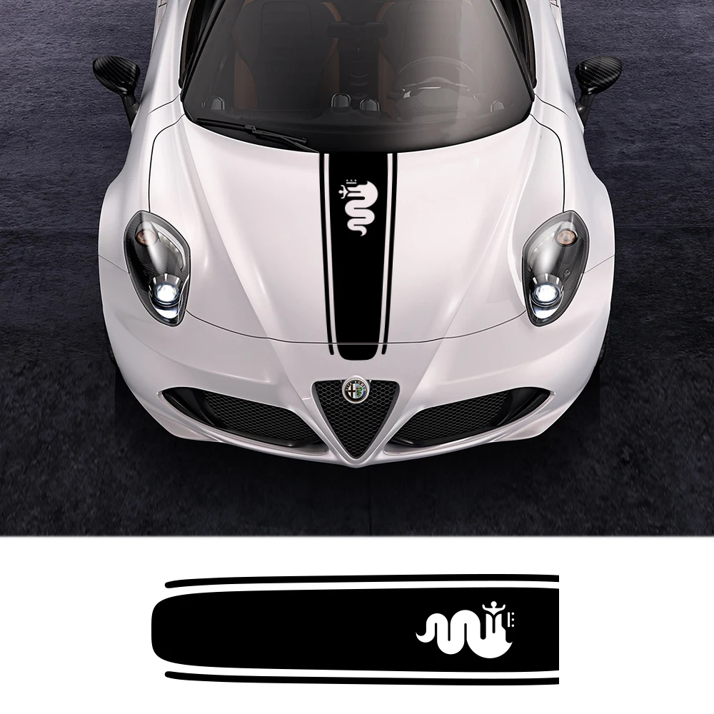 Car Hood Cover Vinyl Decal Stickers For Alfa Romeo Giulia Giulietta 159 156 MITO Stelvio 147 Sportiva Duetto GT Auto Accessories