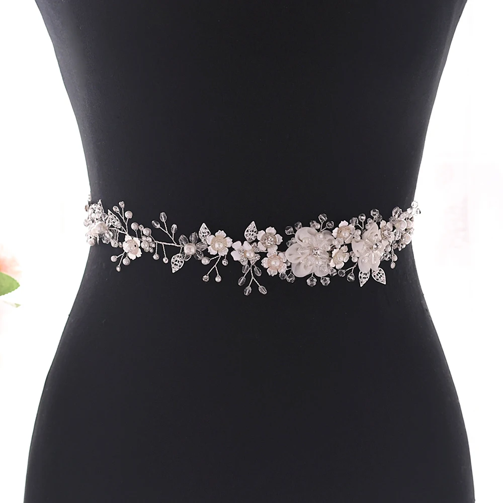 Trixy SH275 Luxe Strass Bruiloft Riem Westerse Riemen Wedding Decoratieve Jurk Riemen Lichtmetalen Leaf Bridal Riemen Designer Sjerpen