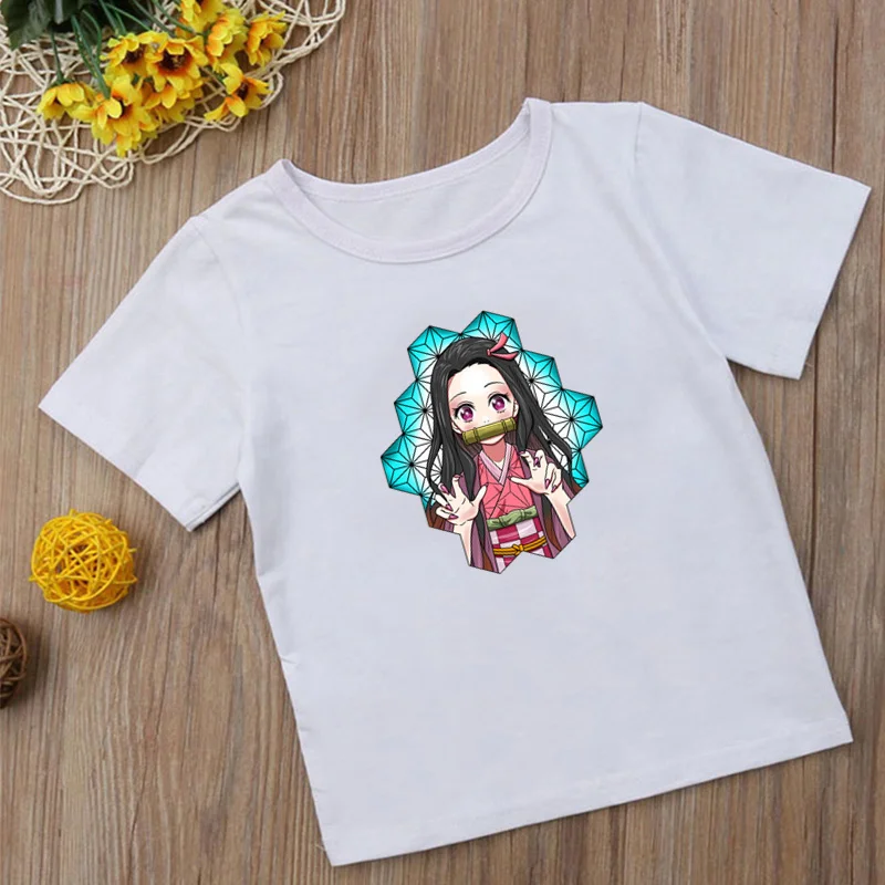 

Anime Demon Slayer Cartoon Kids T-Shirts Short sleeve Tops Anime Print Fashion boys girls Funny Summer Tops,ooo5392