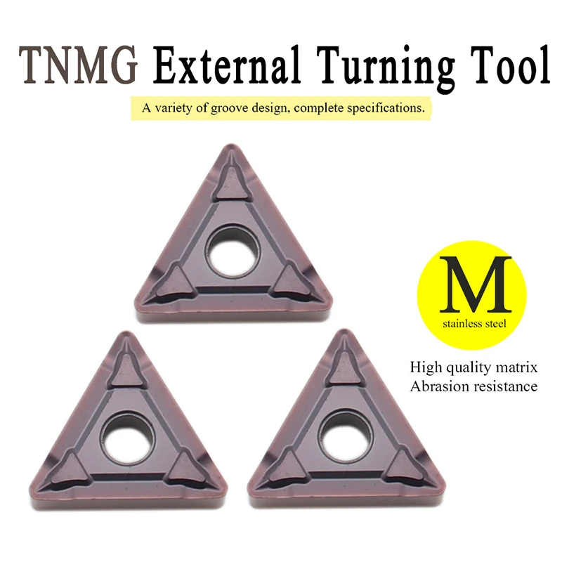 Ferramentas de torno externo de alta qualidade, ferramentas de torno cnc tnmg160408 bf mp1125, inserção de carboneto bf 160408 para aço inoxidável, com 10 peças