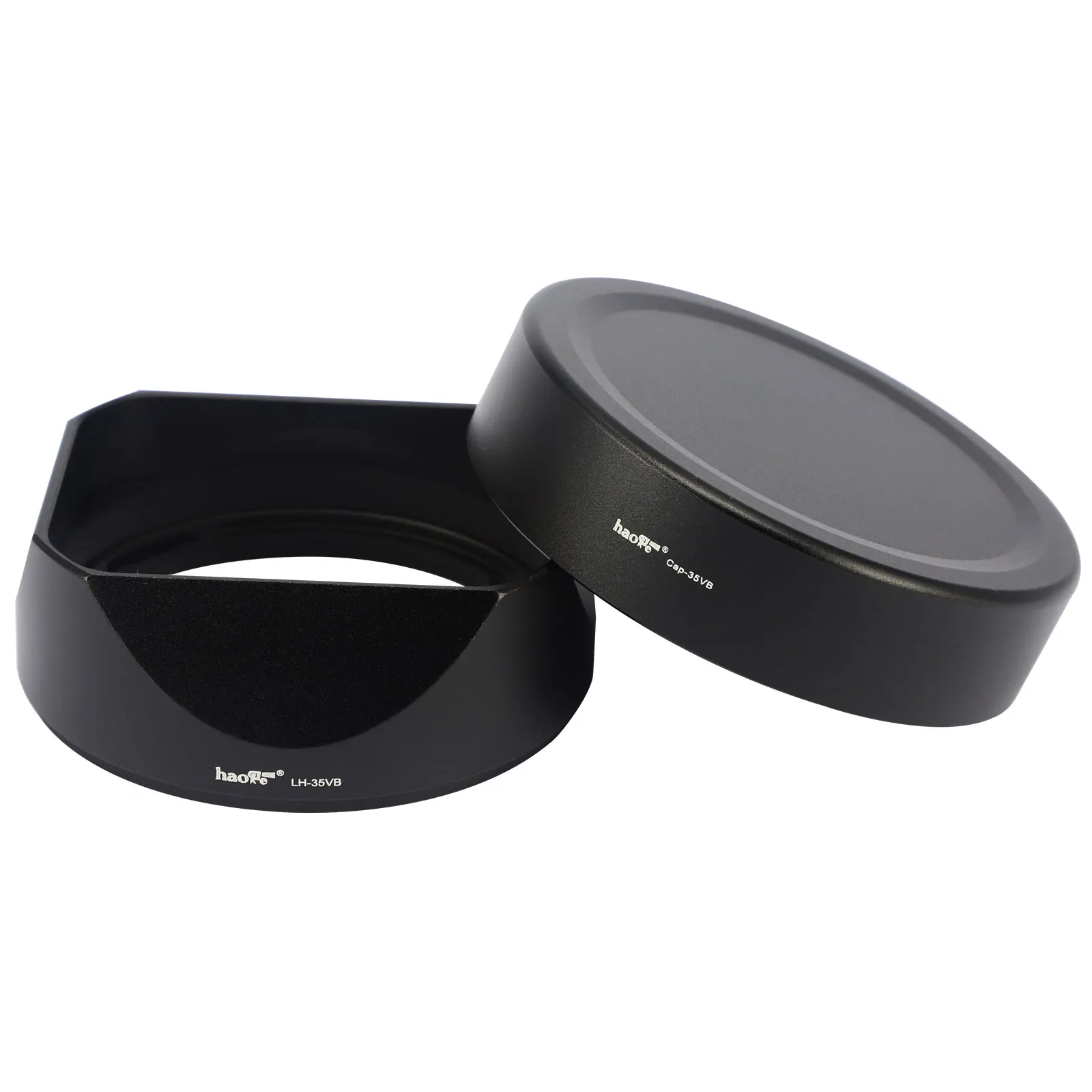 Haoge Lens Hood Metal Square Bayonet for Fujifilm XF35mm F2 R WR, XF23mmF2 R WR XC 35mm F2  Lense With Metal Front Cap