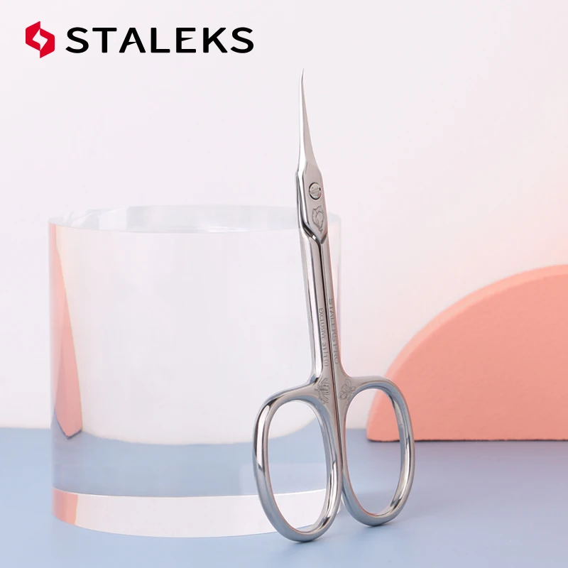 

STALEKS Stainless Steel Dead Skin Olecranon Scissors Eyebrow Scissors Magnolia Pattern Exfoliating Nail Tools SX-31/1m