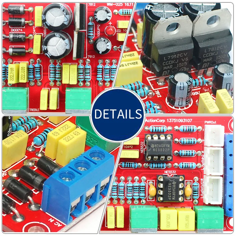 Préampli HIFI NE5532 – Module Amplificateur De Tonalité Et Volume AC 12V, Carte Assemblée OP-AMP De Qualité Audiophile