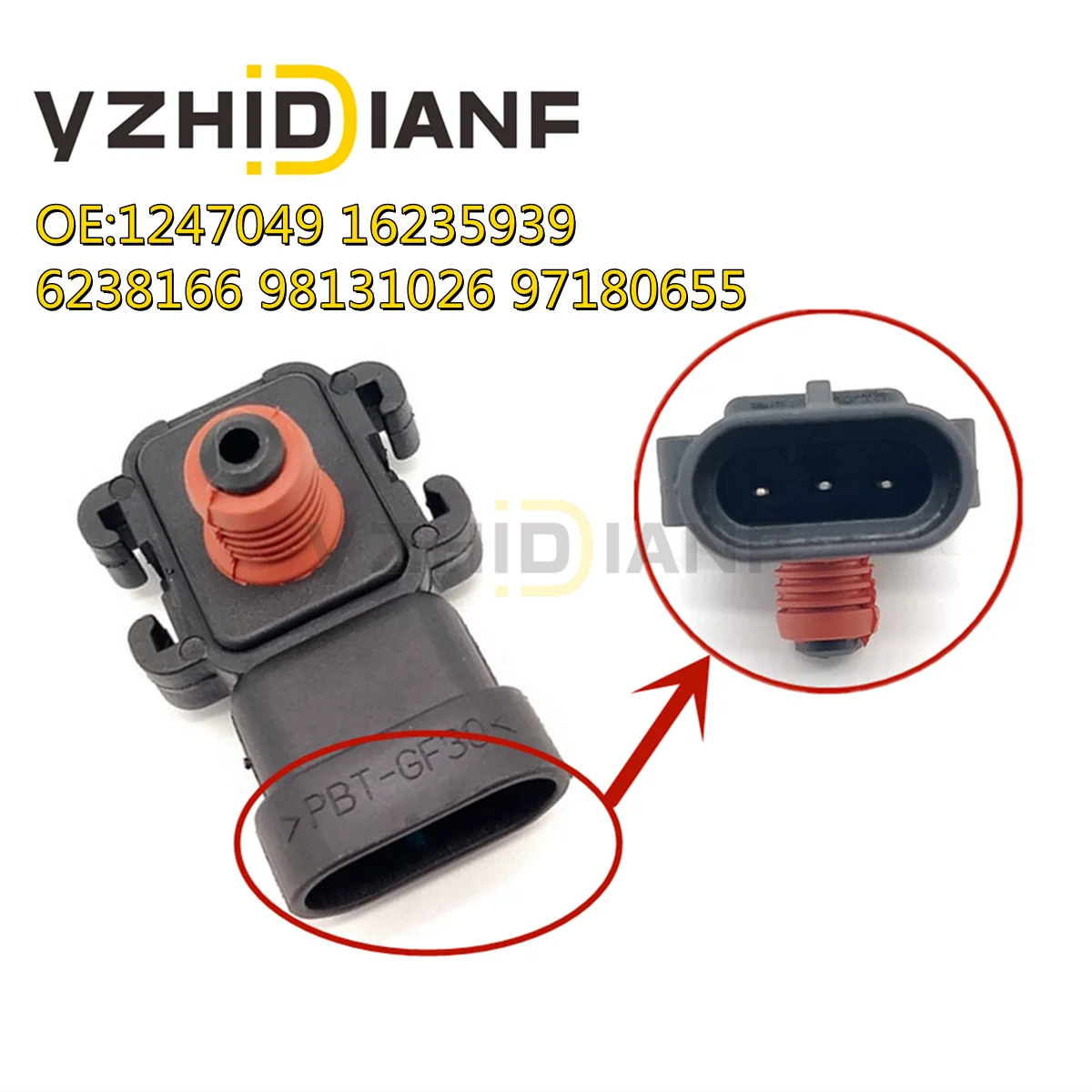 1x 6238166 98131026 97180655 MAP Pressure Sensor For Vauxhall- Opel Astra- IV G Combo II Corsa III C 1.7 DI DTI 1247049 16235939