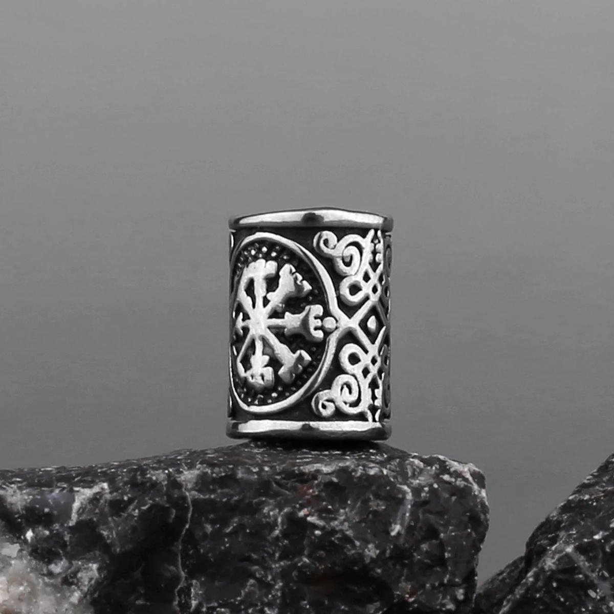 Edelstahl Wikinger Runenperlen 6 mm 8 mm großes Loch Haar Bart Perlen Armband kleine Schmuckherstellung Zubehör Großhandel