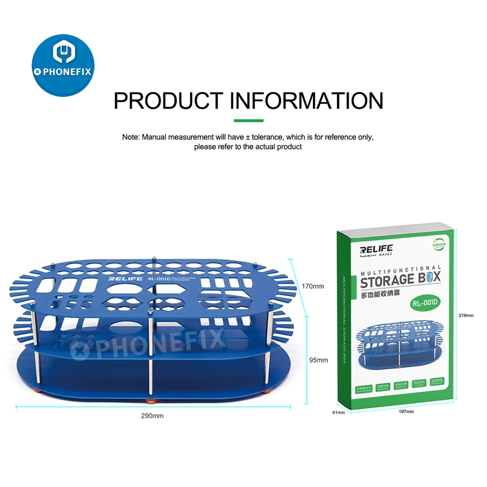 RELIFE-caja de almacenamiento de RL-001D, estante de almacenamiento de pinzas, destornilladores, reparación de teléfonos, herramientas de acabado de escritorio, organizador multifuncional