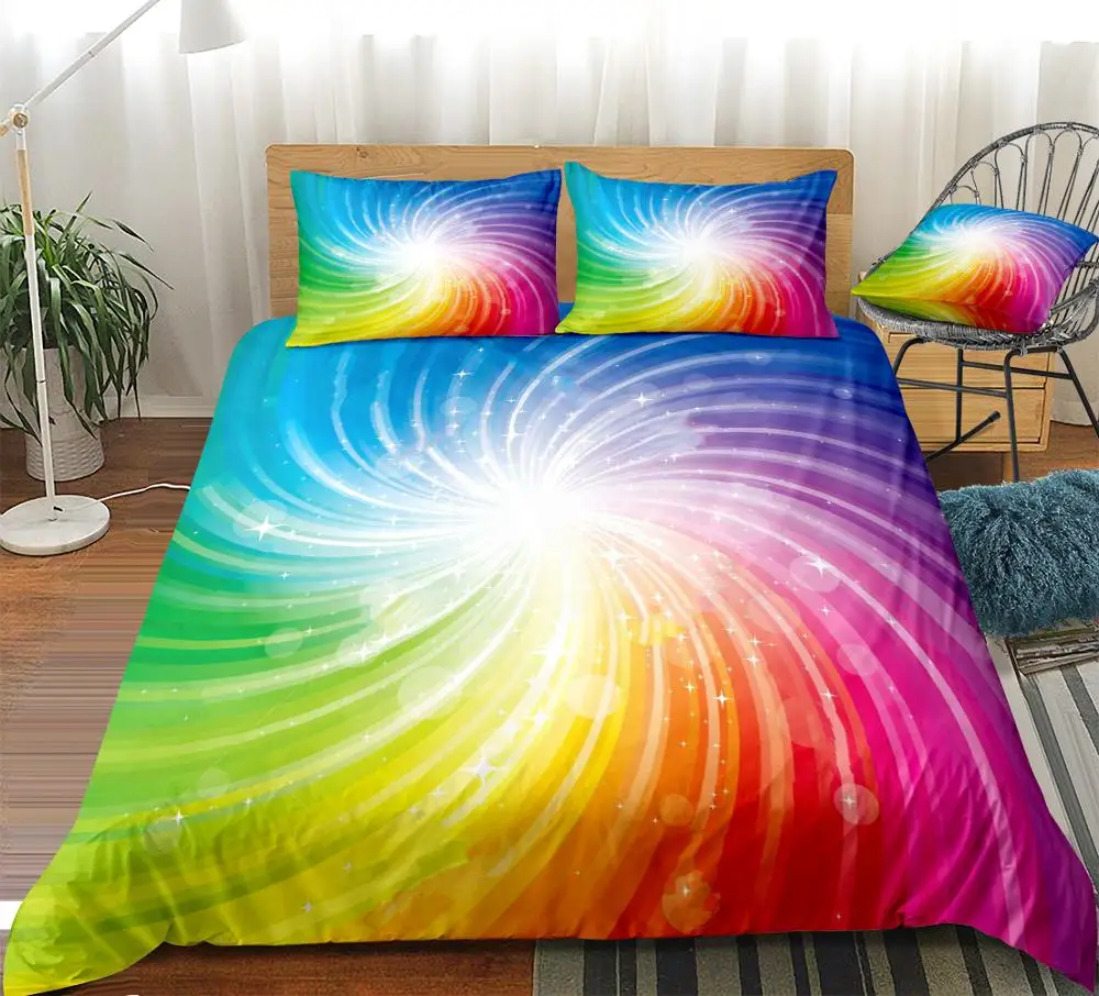 

Rainbow Bedding Set Love Heart Bed Linen Rainbow Duvet Cover Set Colorful Hands Bedding Set Boy Girls Home Textile Bed Set