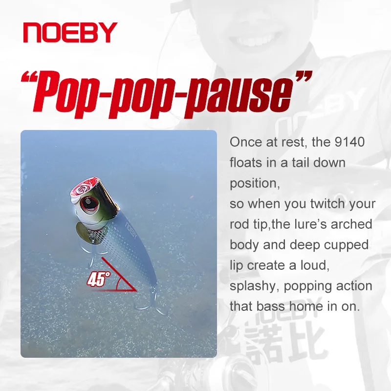 Noeby Popper Superficie Señuelos de Pesca Wobblers Flotante - imagen 2