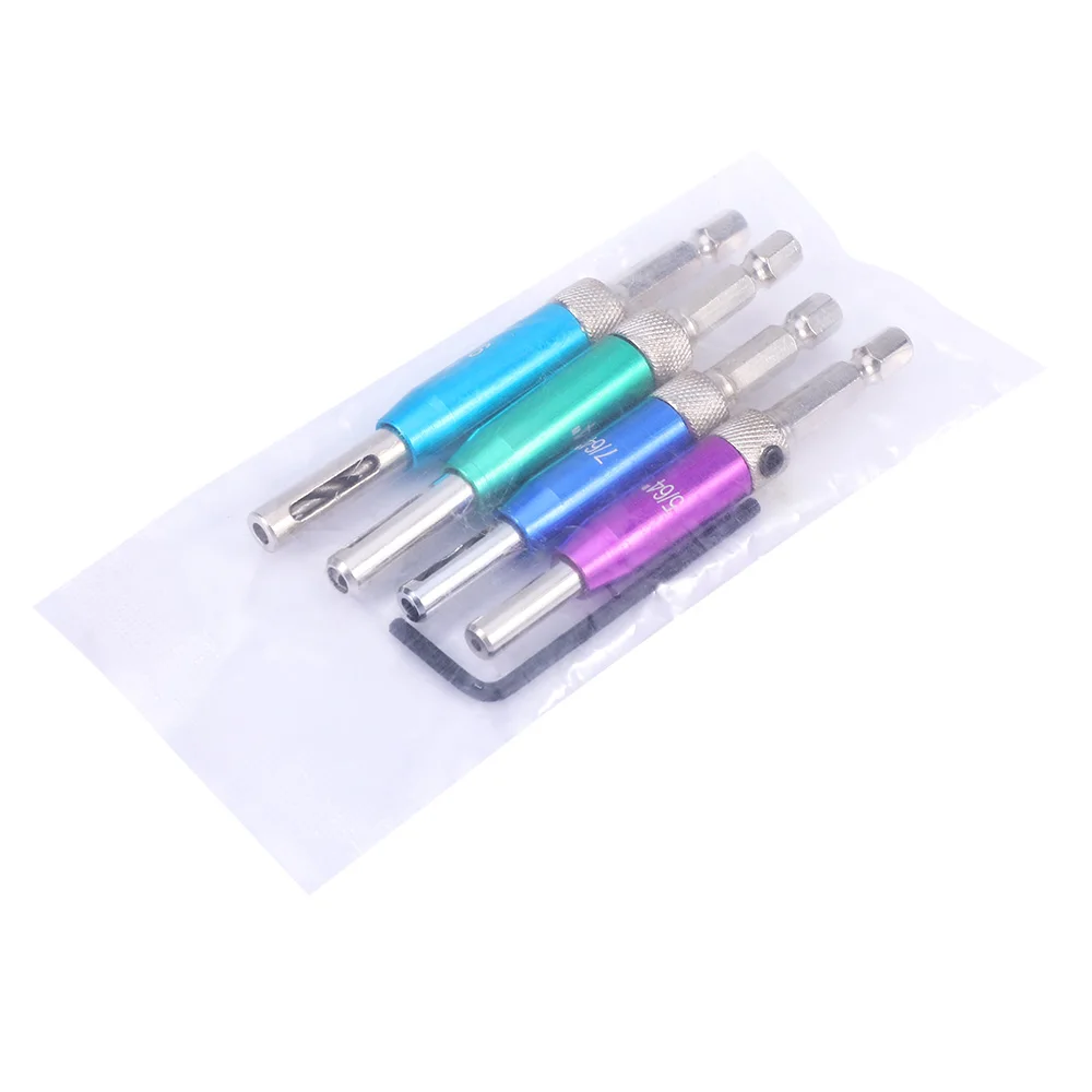 7PCs Self Centering Drill Bit Set Hex Shank Self Center Hinge Drill Bits Tool for Woodworking Window Door Hinge with 1 Hex Key