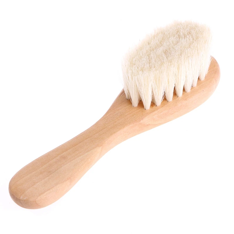 New Baby Care Pure Natural Wool Baby Wooden Brush Comb Brush Baby Hairbrush Newborn Hair Brush Infant Comb Head Massager