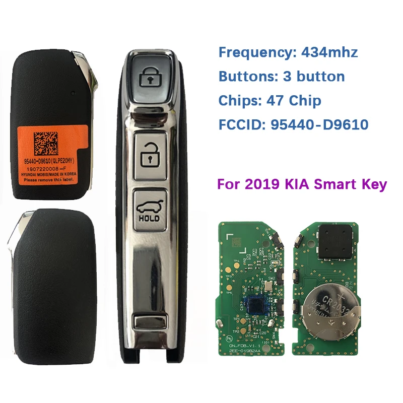 

CN051097 Aftermarket Smart Key FCCID 95440-D9610 For 2019 KIA Sportage Remote HIATG 3 / 47 Chip 433MHz 3 Button