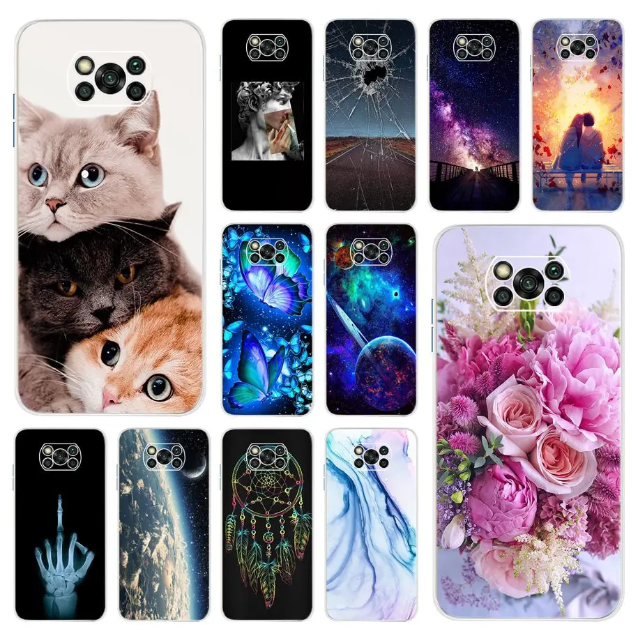 

Чехол Poco X3 для Xiaomi Mi POCO X3 2020, цветочные Коты, телефонные чехлы 6,67 дюйма, для Coque Xiaomi Poco X 3 PocoX3 NFC, мягкие чехлы из ТПУ