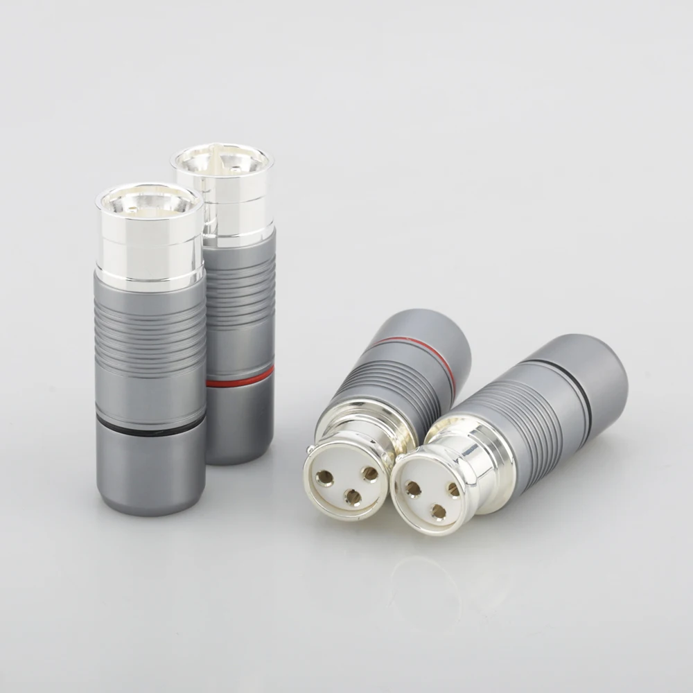 4pcs VD00S Hi-End Silver plated Tellurium Copper Male female XLR Connector audio XLR balance plug connector for VOODOO Cable