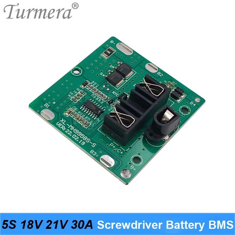 Turmera 5S 18V 21V 30A BMS bateria litowa z balansem na 21V 18V śrubokręt Shurik i odkurzacz akumulator