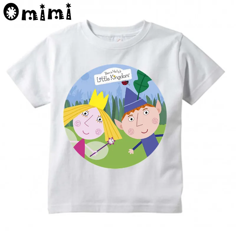 

Kids Ben And Holly Kingdom Cartoon Design T Shirt Boys/Girls Casual Tops Children's Summer White Cute T-Shirt