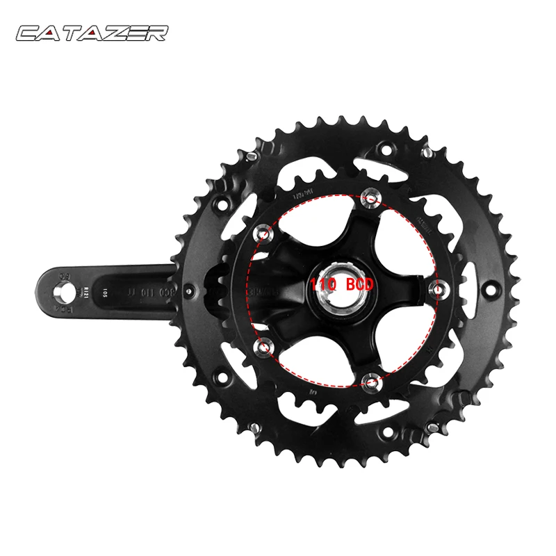 Road Bike Crank Hollow Double Sprockets  110 BCD 130 BCD Bicycle Crank Sprocket Bottom Bracket 170mm 53-39T 50-34T