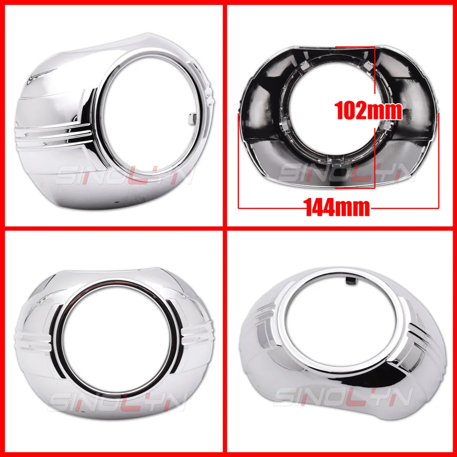 Sinolyn 2.5/3.0 Headlight Lens Dust Bezel Shrouds For LED HID Projector Lens For WST/Hella 3R G5/Q5 Bezels Car Accessories