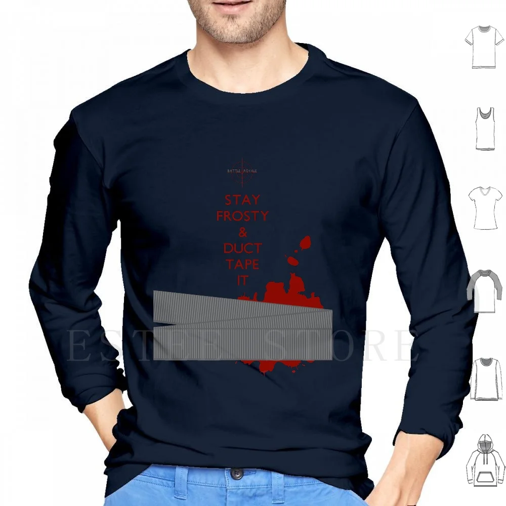 Boy Number 19 Hoodie Long Sleeve Battle Royale Boy Number 19 Stay Frosty Duct Tape