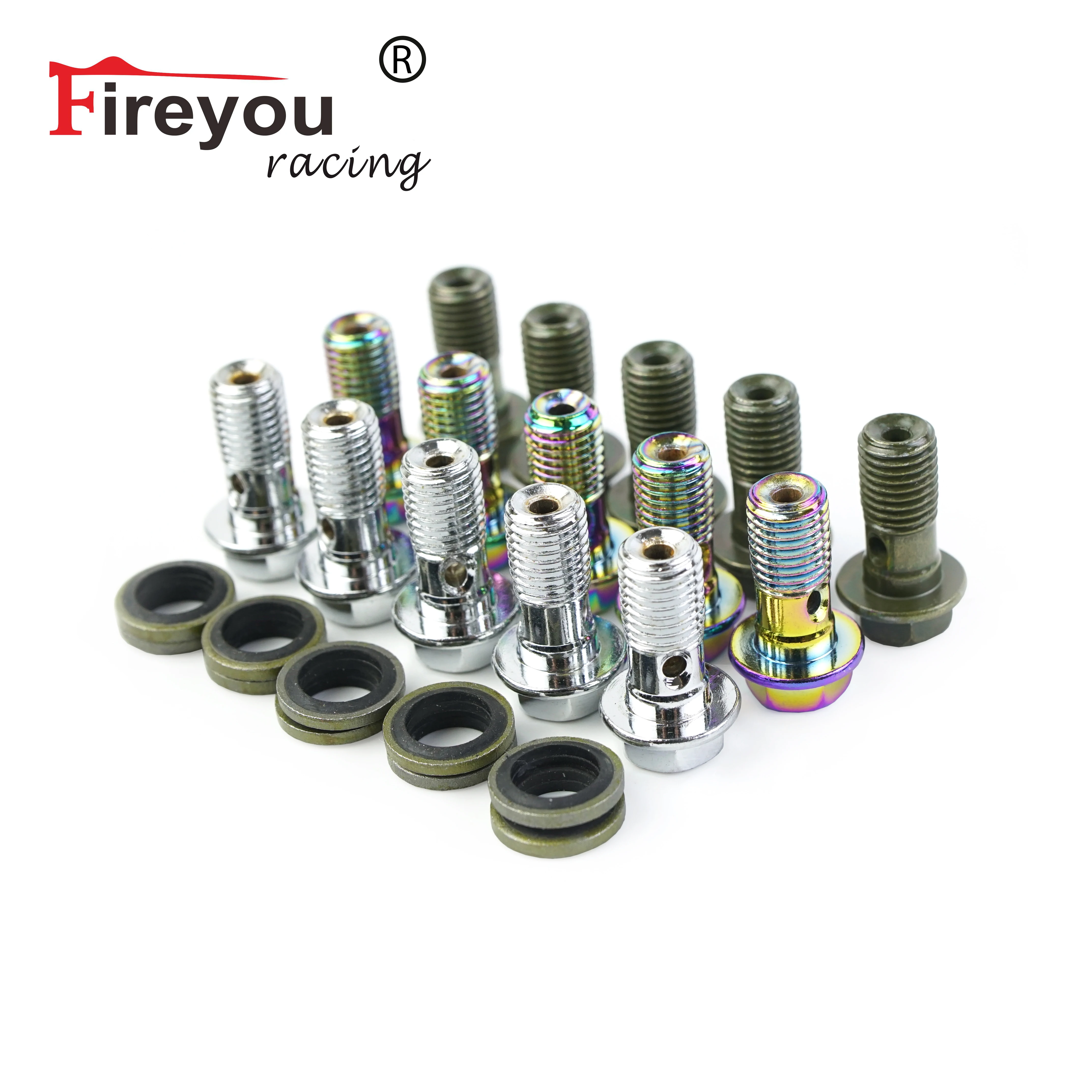 Motorcycle Brake Hose Bolts Nails M10 Banjo Screw for Caliper Brake Master Cylinder Hydraulic Clutch Yamaha Color Silver