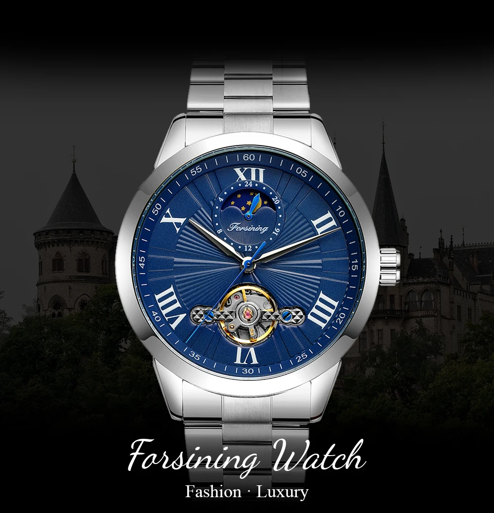 

2021 New Forsining Watch Tourbillon Design Automatic Mechanical Men's Watches Fashion Waterproof Business Man Clock Reloj Hombre
